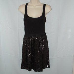 NEW Embellished Black Jr Medium Sleeveless Racer Back Stretchy Sequined Dress